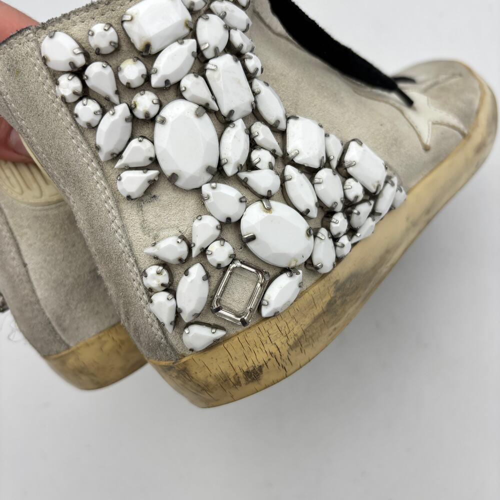 Golden Goose Francy Embelished Stones Hi Top Suede Sneaker Shoes Women's 39 US 9 - Picture 13 of 16
